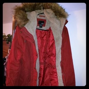 Long fur lined winter coat